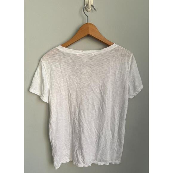 nwt ANTHROPOLOGIE MICHAEL STARS sz One Size Fits All white lace up neck tee - Picture 4 of 4